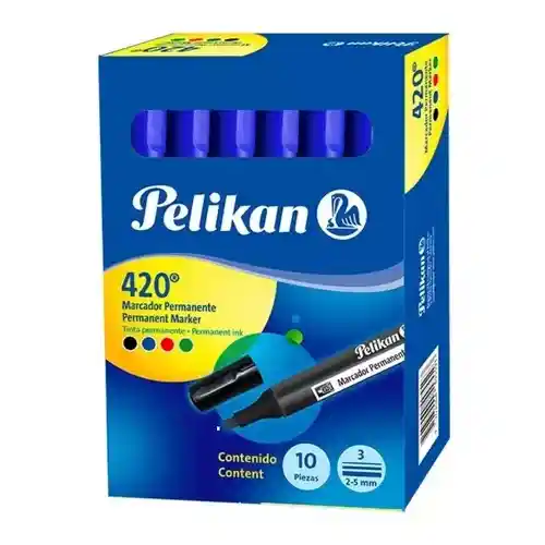 Marcador Permanente Pelikan 420 Azul