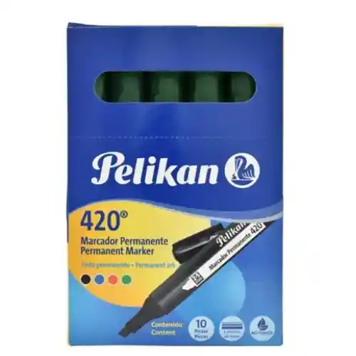 Marcador Permanente Pelikan 420 Verde