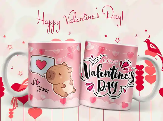 Mug San Valentin Capibara 11 Oz Ref. 1 X 1 Unidad