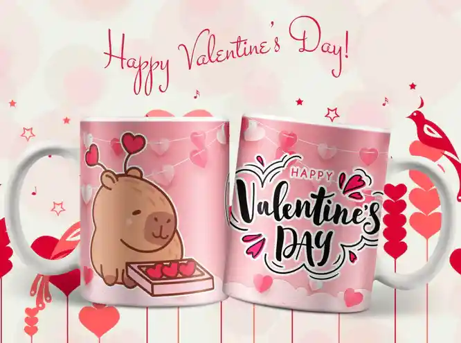 Mug San Valentin Capibara 11 Oz Ref. 3 X 1 Unidad