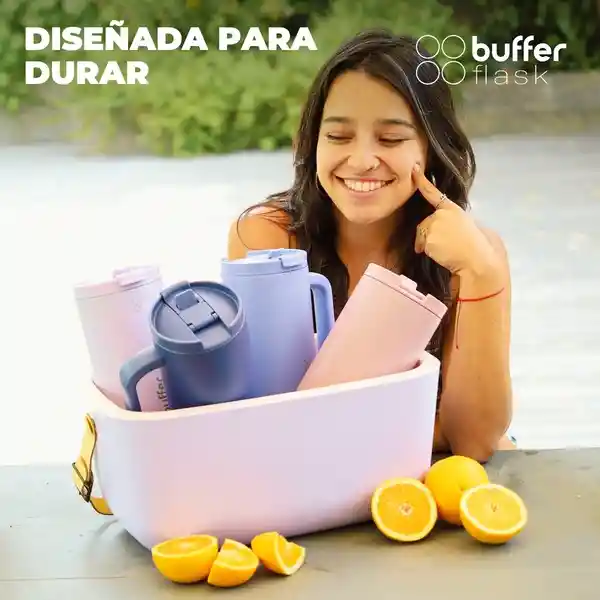 Termo Vaso Termico Con Pitillo 1,2 Lt Buffer Acero Inox