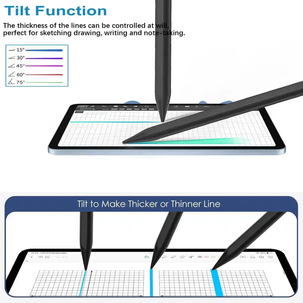 Lapiz Capacitivo Tactil Stylus Pen Ipad Apple Rechazo Palma