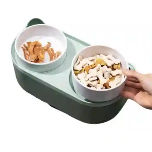 Plato Elevado Doble Para Perros Gatos Porta Comida