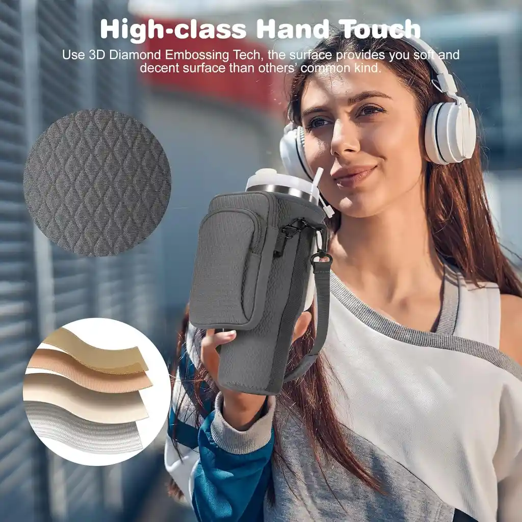 Bolso Funda Para Vaso Stanley + Accesorio De Pitillo Premium