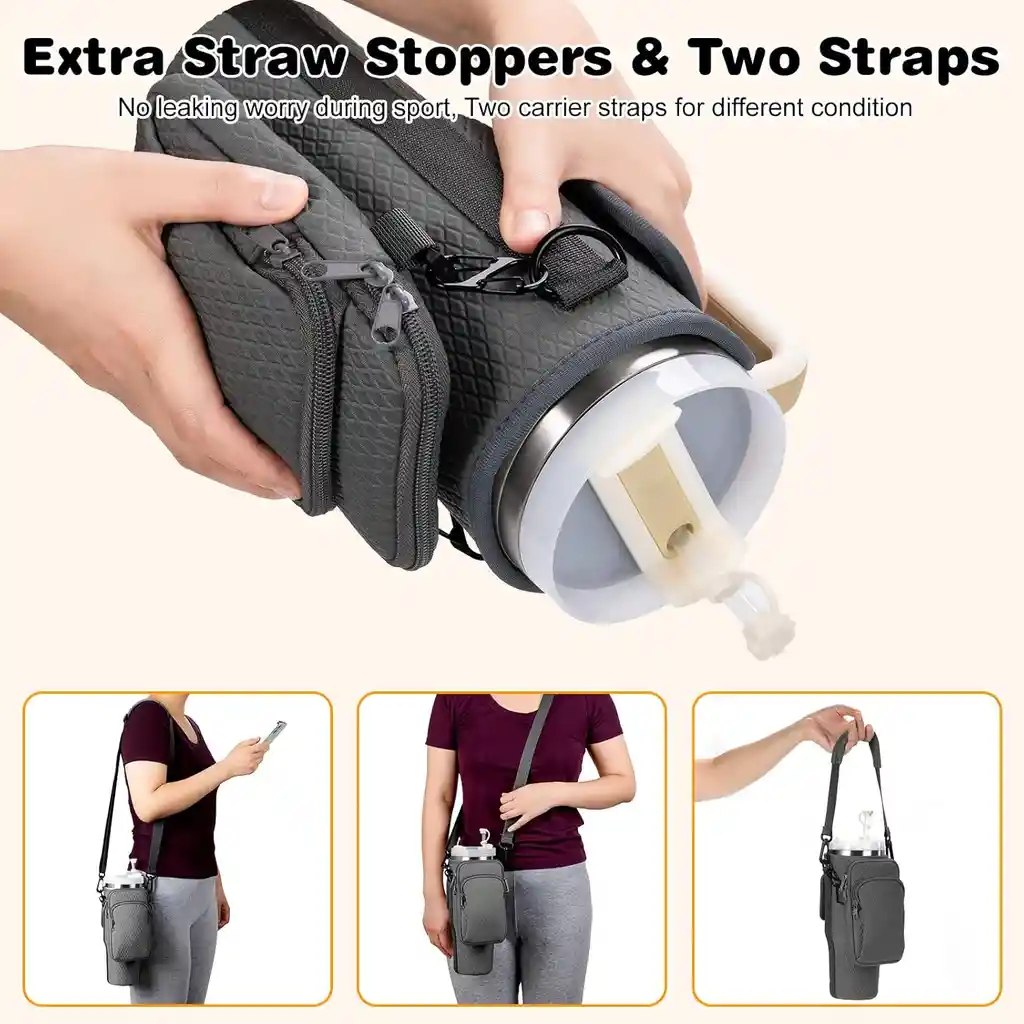 Bolso Funda Para Vaso Stanley + Accesorio De Pitillo Premium