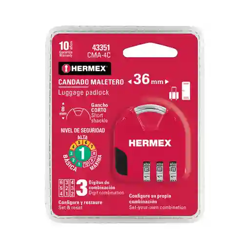 Candado Maletero De Combinación Hermex