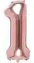 Globo Metalizado Numero Oro Rosa (18 Pulgadas) / 45cm X1unidad