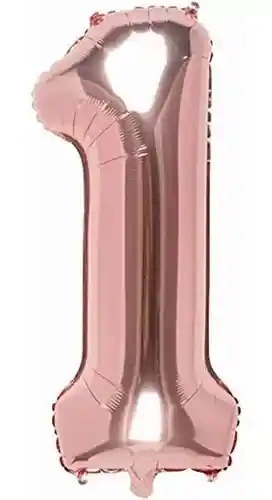 Globo Metalizado Numero Oro Rosa (18 Pulgadas) / 45cm X1unidad