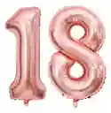 Globo Metalizado Numero Oro Rosa (18 Pulgadas) / 45cm X1unidad