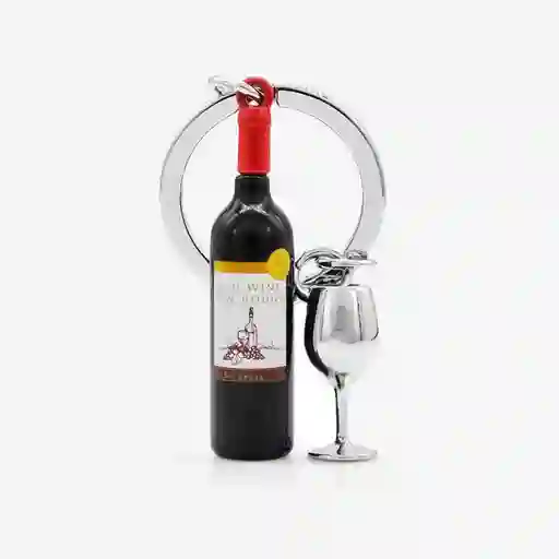 Llavero Vino Y Copa
