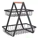 Estante Cesto Canasta Organizador De Frutas Y Verduras 2 Niveles