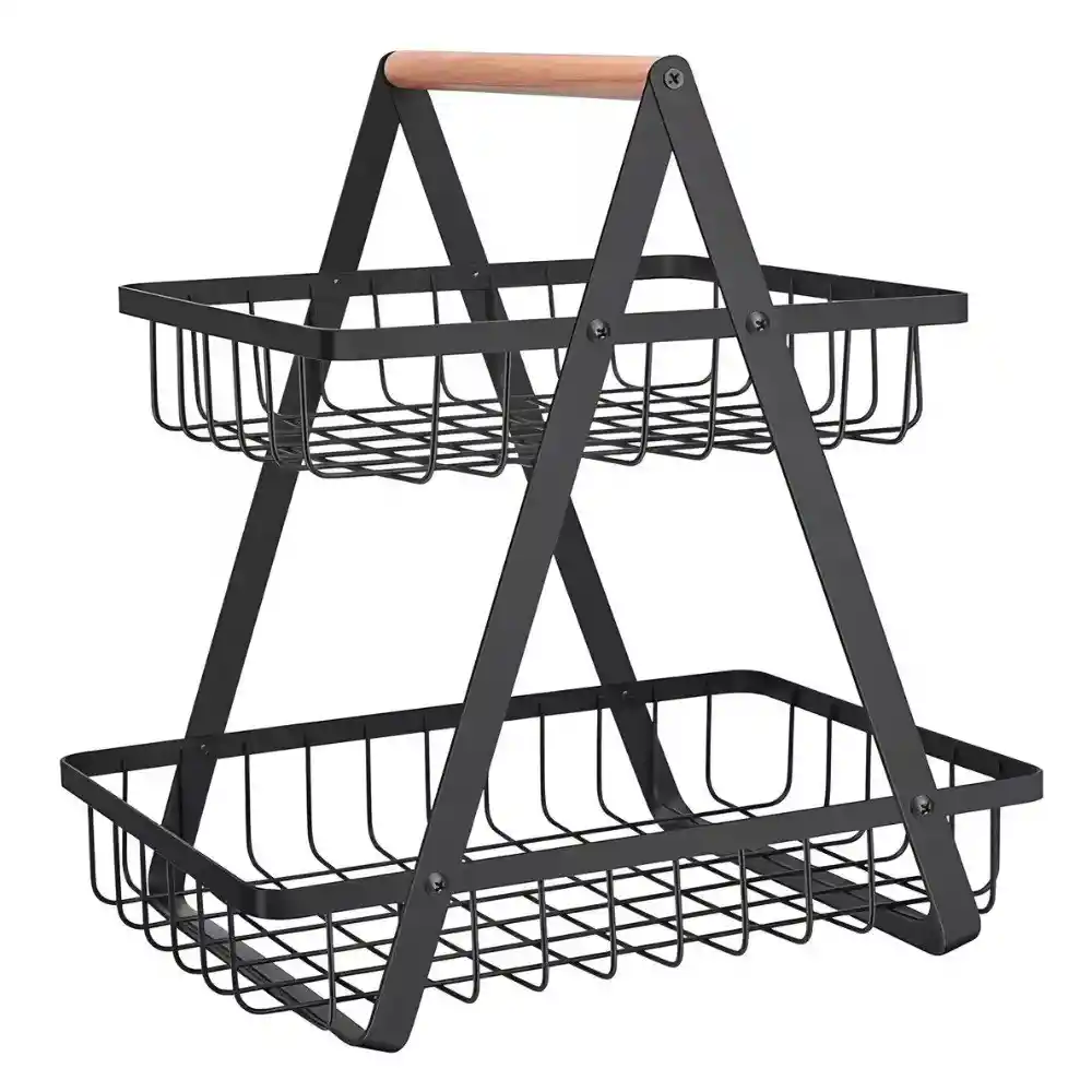Estante Cesto Canasta Organizador De Frutas Y Verduras 2 Niveles