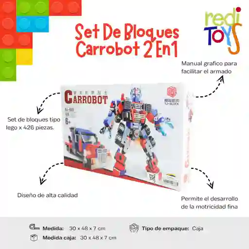Set De Bloques Carrobot 2 En 1 Por 426 Pcs