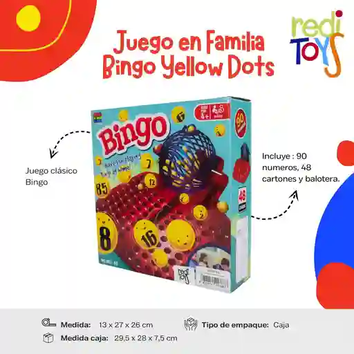 Juego En Familia Bingo Yellow Dots