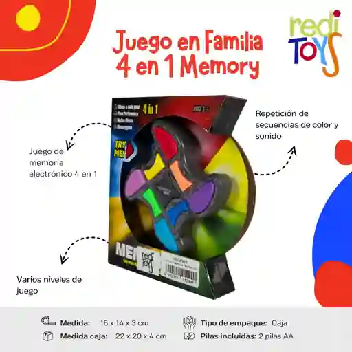 Juego En Familia 4 En 1 Memory
