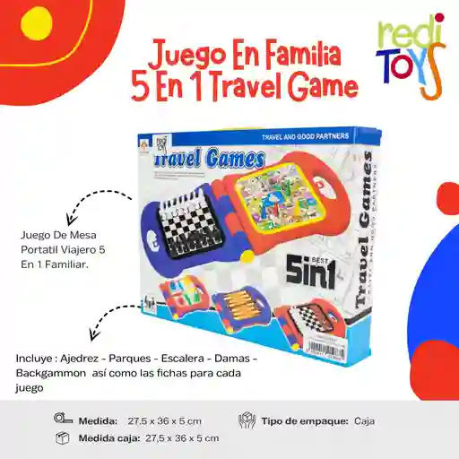 Juego En Familia 5 En 1 Travel Gam
