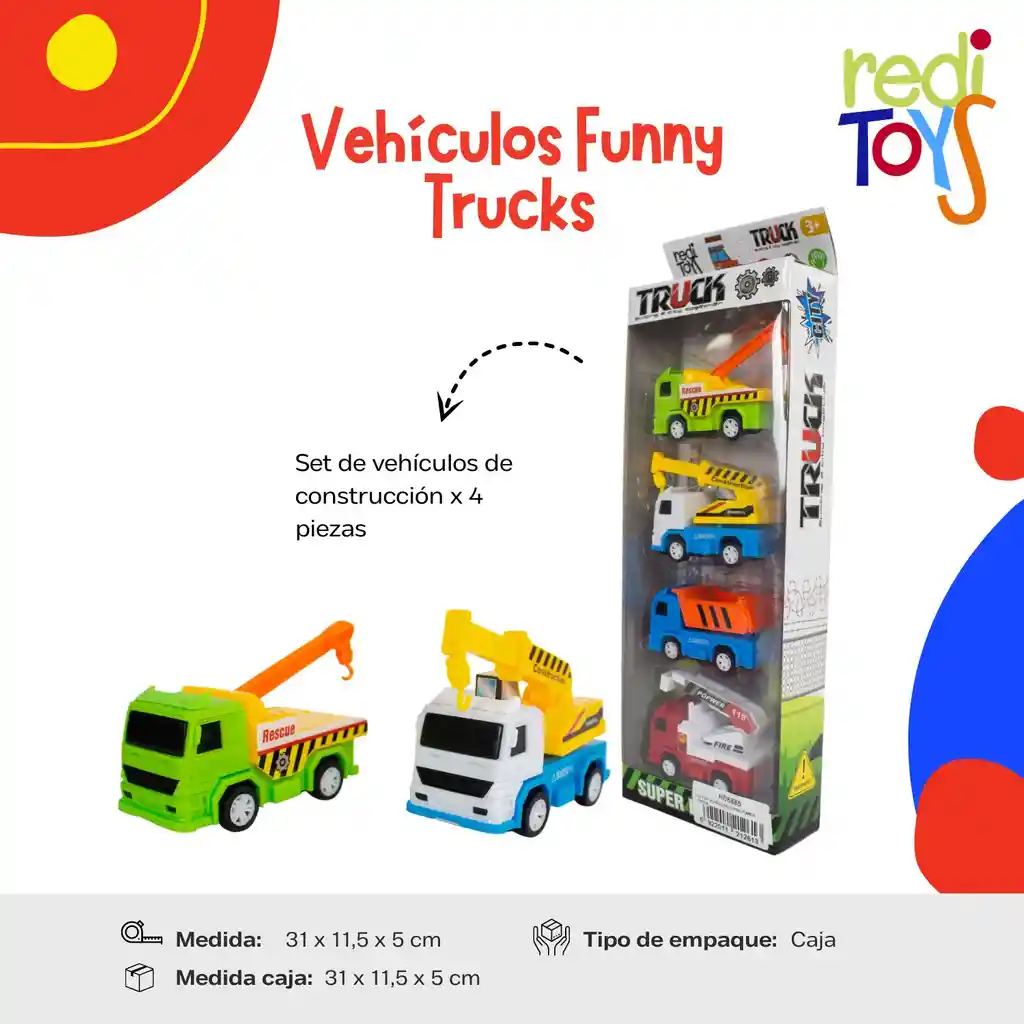 Set De Vehiculos Funny Trucks
