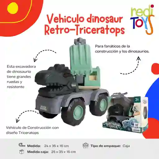 Vehiculo Dinosaur Retro Triceratops