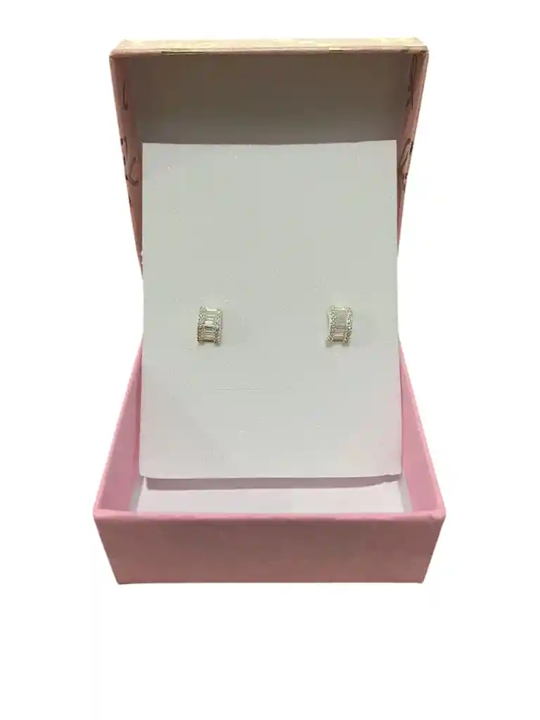 Par Aretes En Plata Tipo Media Luna