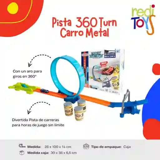 Pista De Vehiculos 360 Turn Carro De Metal X 1