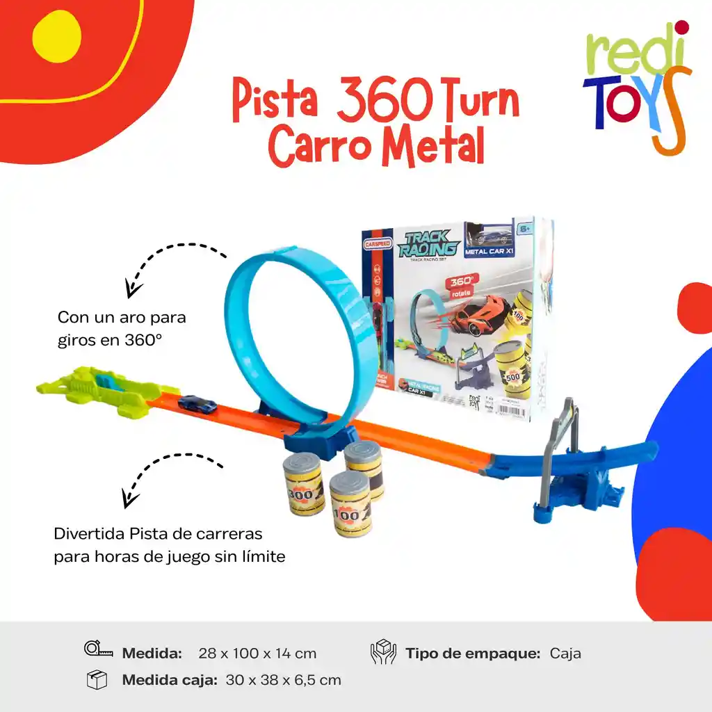 Pista De Vehiculos 360 Turn Carro De Metal X 1