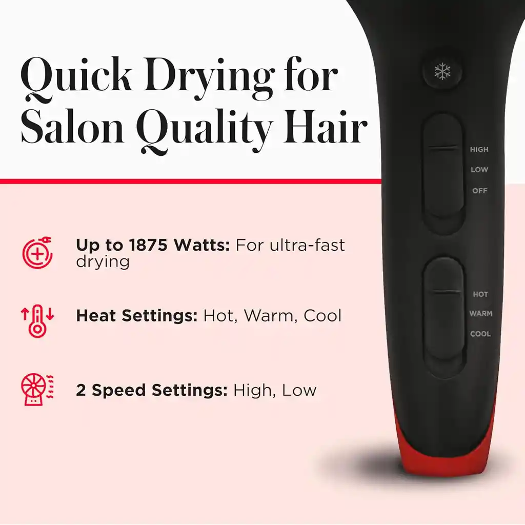 Secador Revlon Con Difusor Blower Cabello Profesional De Aceite De Coco