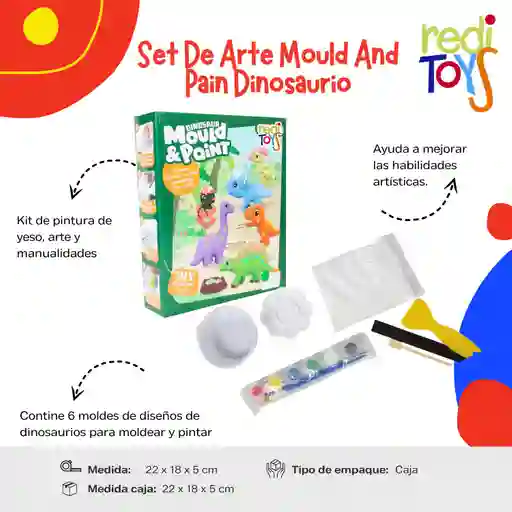 Set De Arte Mould And Paint Dinosaurio