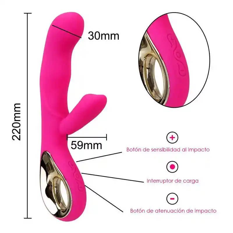 Vibrador Del Clítoris Usb Fuerte Doble Motor Silicona Abs