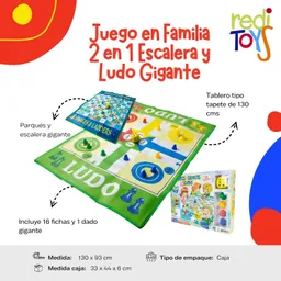 Juego En Familia Escalera Y Ludo Gigante