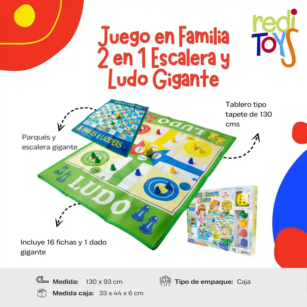 Juego En Familia Escalera Y Ludo Gigante