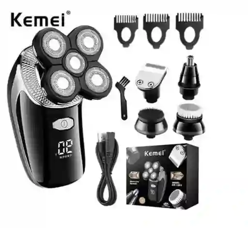 Maquina Afeitadora Kemei Recargable Rasurado Completo Cabeza Barba