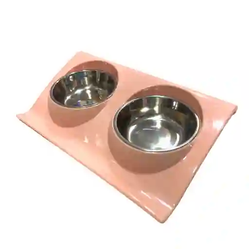Plato Doble Elevado Para Mascotas