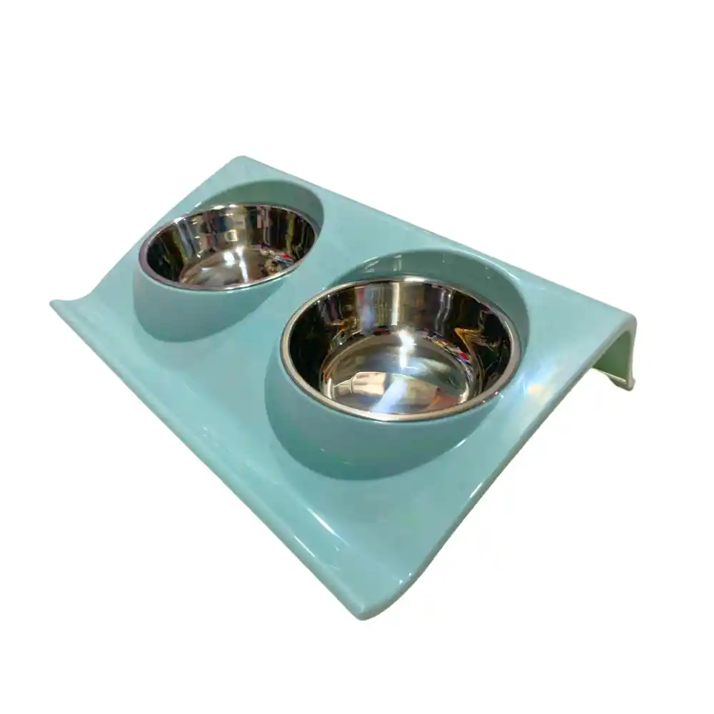 Plato Doble Elevado Para Mascotas