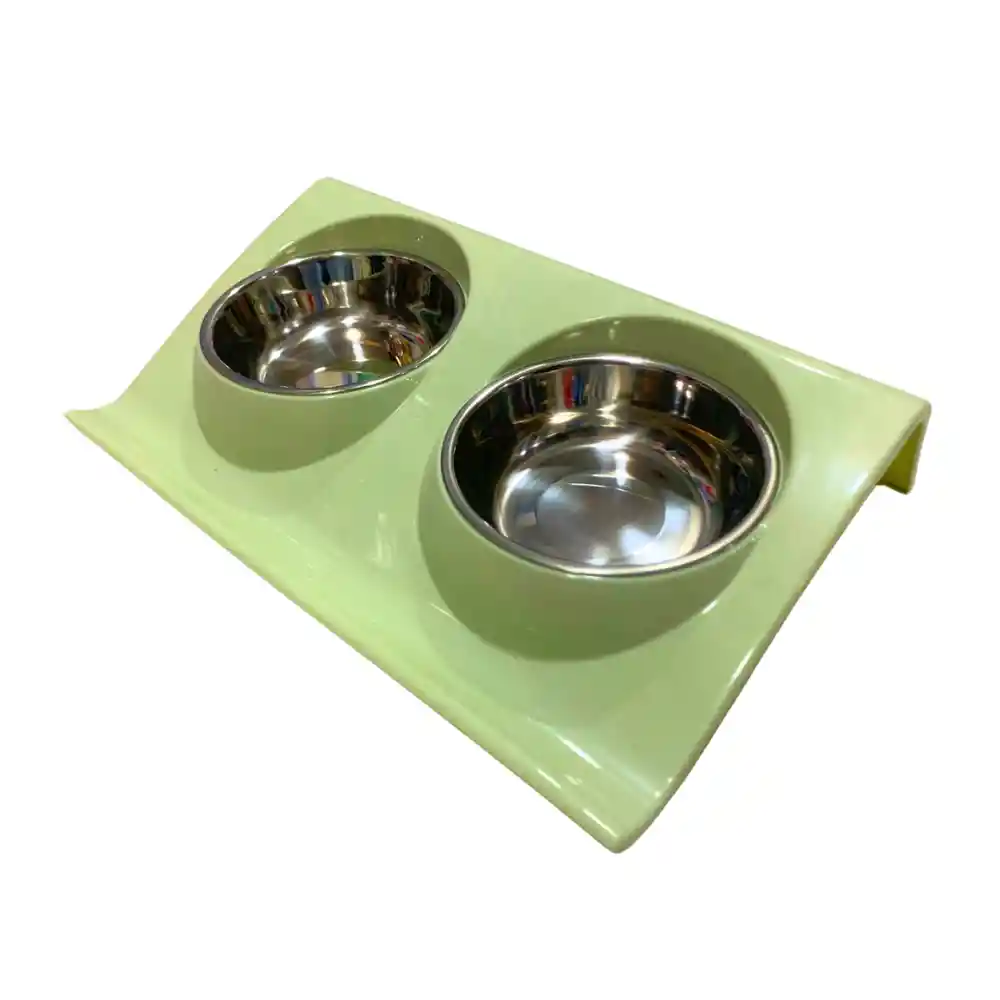 Plato Doble Elevado Para Mascotas