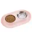 Plato Doble De Acero Inoxidable Antideslizante