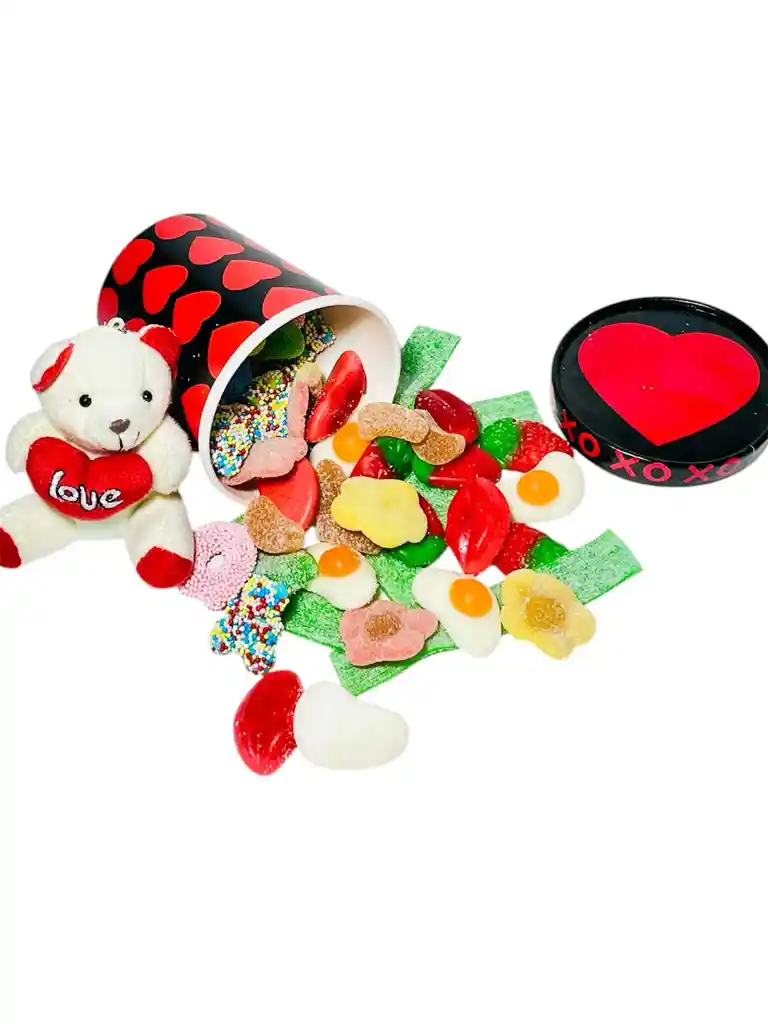 Bowl Osito Amorcito Corazon - Regalo Feliz Dia - Regalo Cumpleaños - San Valentin