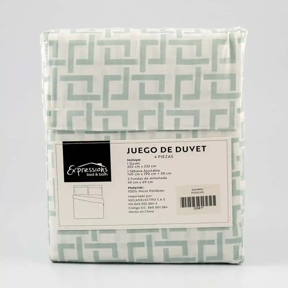 Duvet Expressions Doble Estampado 202x232x2cm Menta