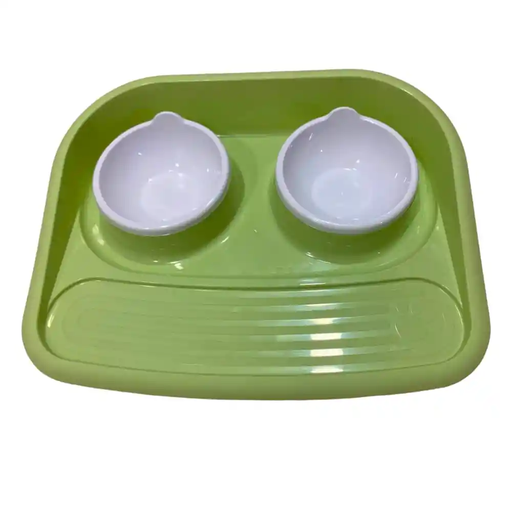 Plato Para Mascotas Doble Antireguero