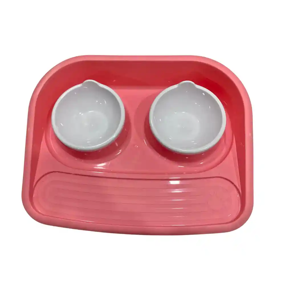 Plato Para Mascotas Doble Antireguero