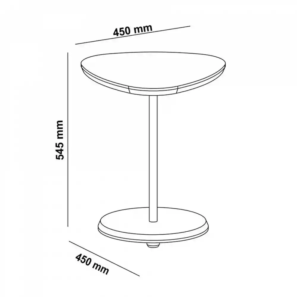 Mesa Auxiliar Bertolini 45x54x45cm Blanco 100% Mdp