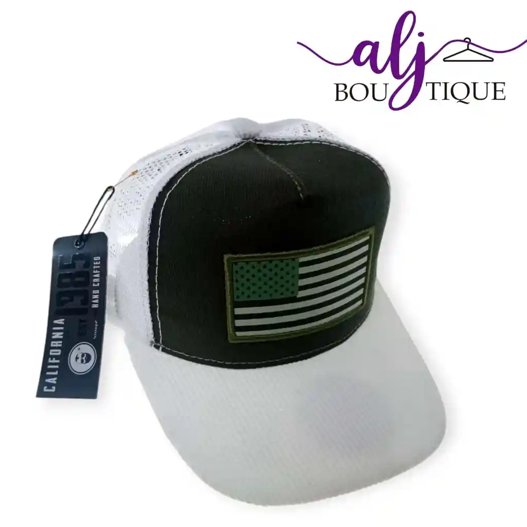 Gorra Modelo Camionera Unite States Verde/blanco Replica Triple A