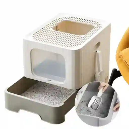 Caja De Arena Cuadrada Para Gatos Plegable + Pala