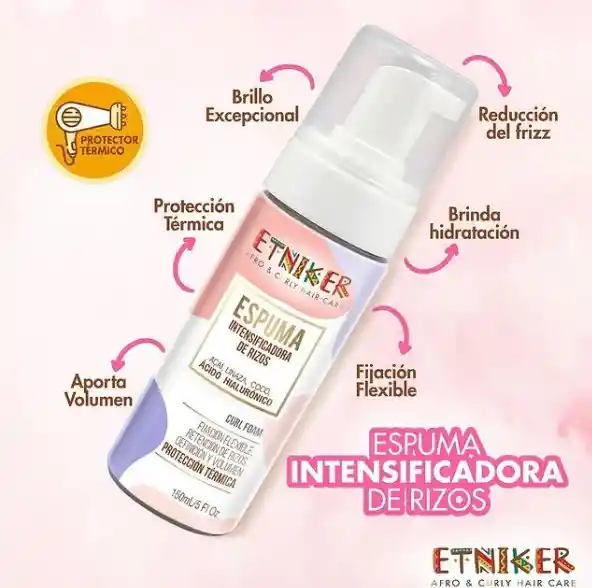 Espuma Intensificadora Rizos Etniker 150ml