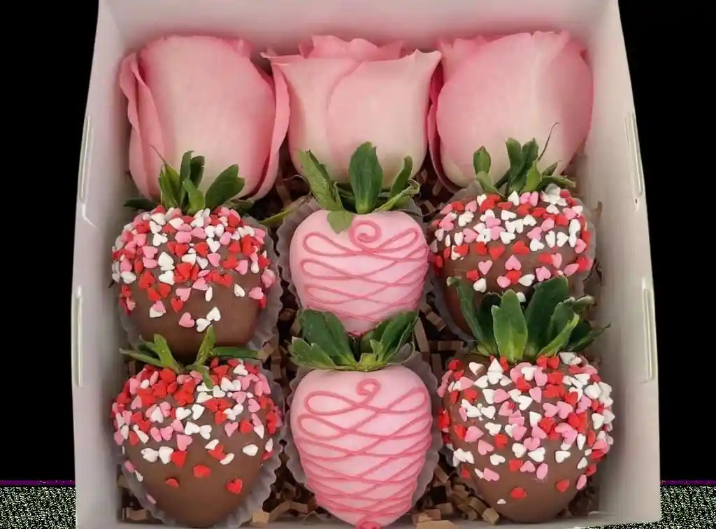 Chocofresas X 6 Con Rosas