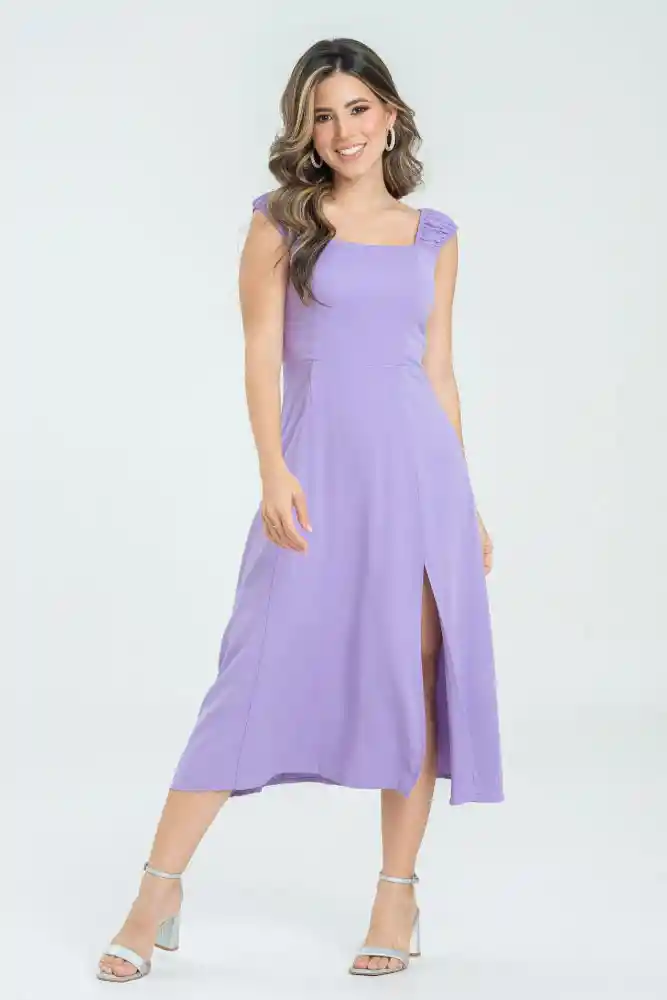 Vestido Midi Ophalk Color Lila Talla Xs