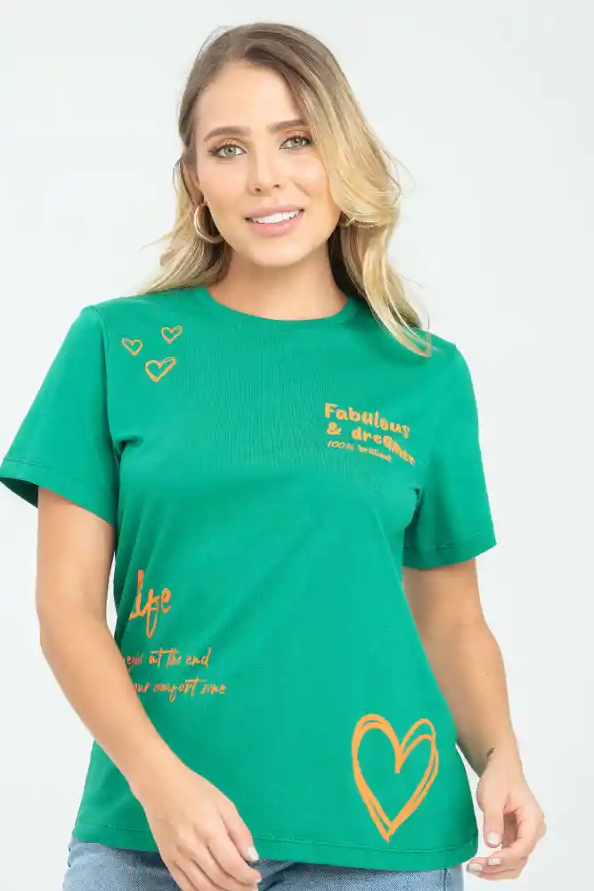 Camiseta Dreamer Color Verde Pasto Talla L