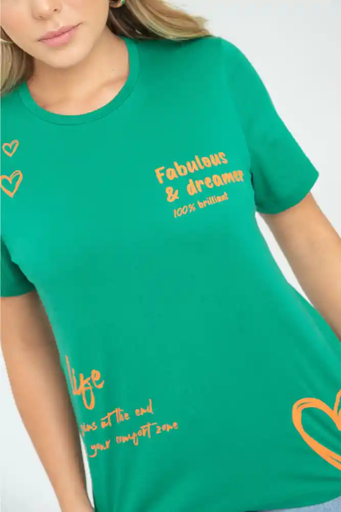 Camiseta Dreamer Color Verde Pasto Talla Xl