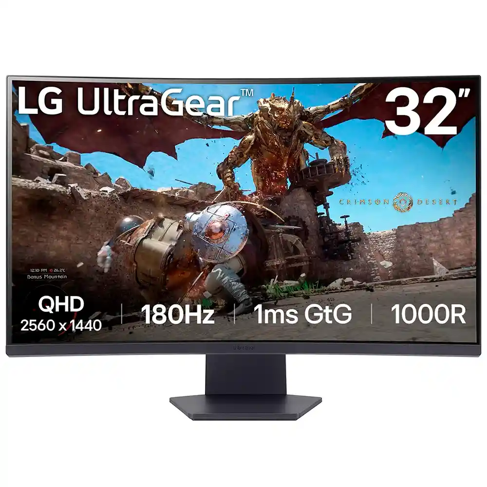 Monitor Curvo Gamer Lg 32" Ultragear Qhd Va 180hz 1ms (gtg) 32gs60qc-b