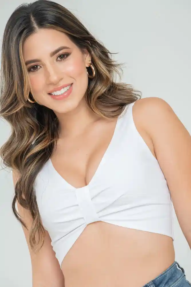 Crop Top Melrose Color Blanco Talla M