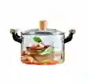 Olla De Vidrio Con Madera: Perfecta Para Cocinar Con Clase